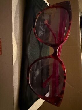 Betsey Johnson Red/Pink Tinted Cat-Eye Sunglasses